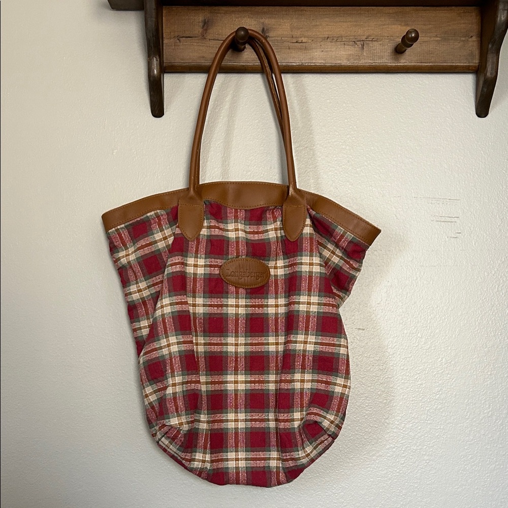 Longaberger Plaid Tote Bag